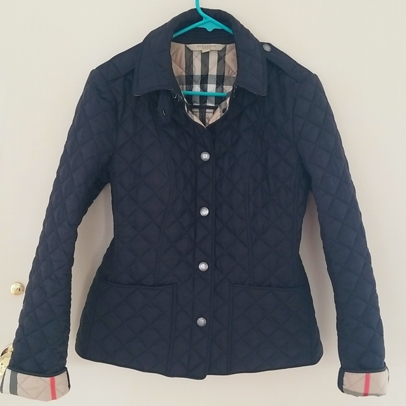 Burberry Kencott Quilted Button Down Jacket in Dark Navy, Snap Logo Butt… - Picture 3 of 13